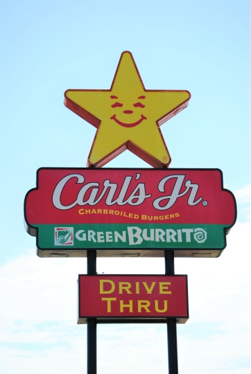 Carl’s Jr. pole sign with drive-thru panel